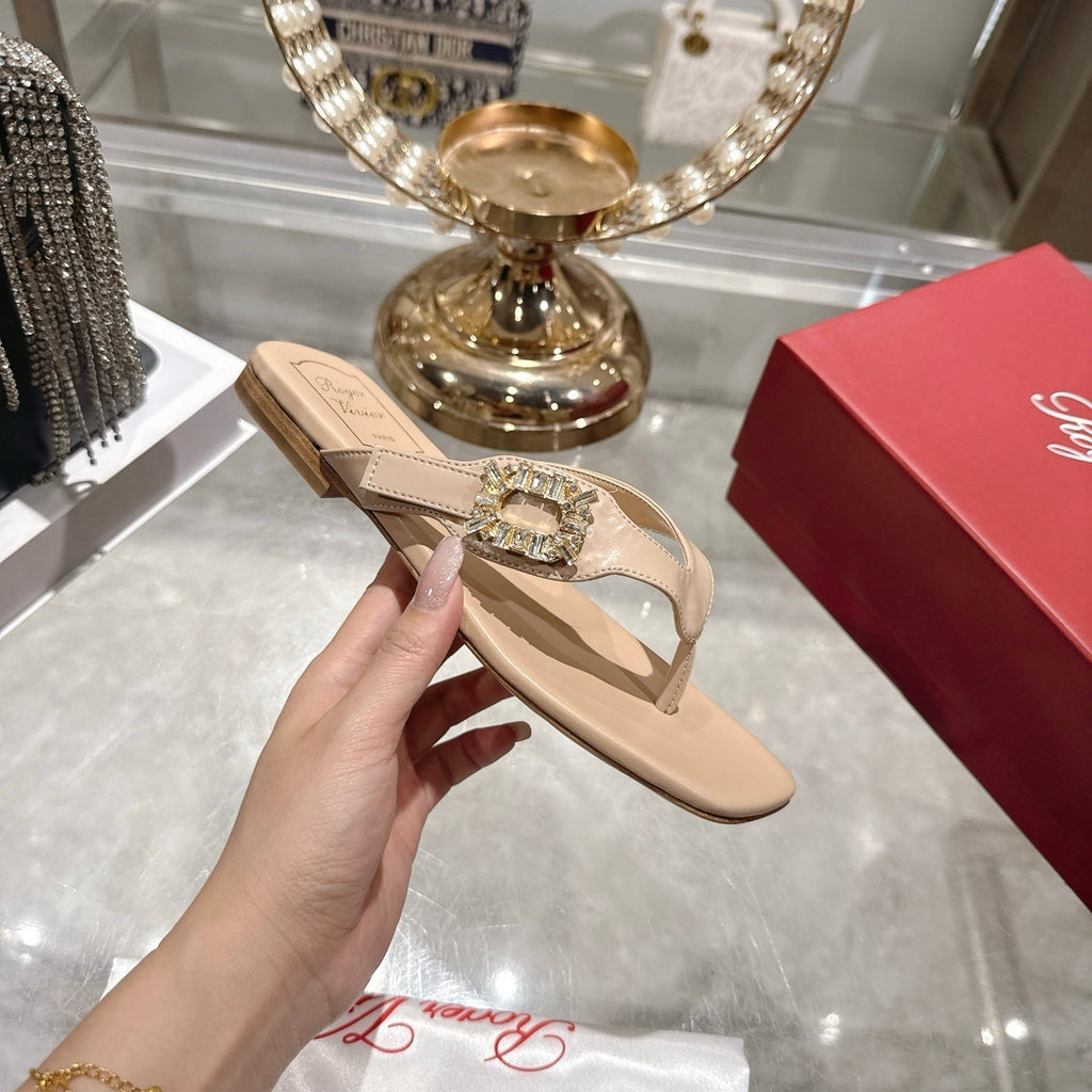 Roger Vivier 26s Thong Beige Cowhide 679814