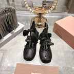 Miu 26s Ballerinas Black Leather 679786