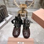 Miu 26s Ballerinas Chocolate Leather 679788