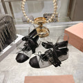 Miu 26s Ballerinas Beige Black Canvas Leather 679790