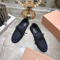 Miu 26s Boat Shoe Navy Blue Mesh Suede 679795