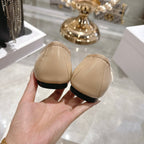 CD 26 Bow Ballet Flat Embroidered Sheepskin