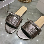 CD 26s Slippers Metallic Brown Beige Calfskin 679866