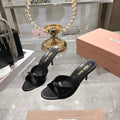 Miu Mules With Buckle Black Patent Leather 751336