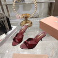 Miu Mules With Buckle Burgundy Patent Leather 751337