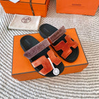 HM Chypre Sandal Red Orange Mix Purple Corduroy  963557