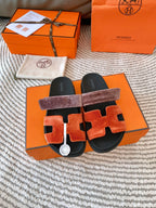 HM Chypre Sandal Red Orange Mix Purple Corduroy  963557