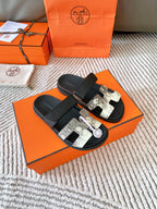 HM Chypre Sandal Ombre White Black Mix Black Cowhide 963214