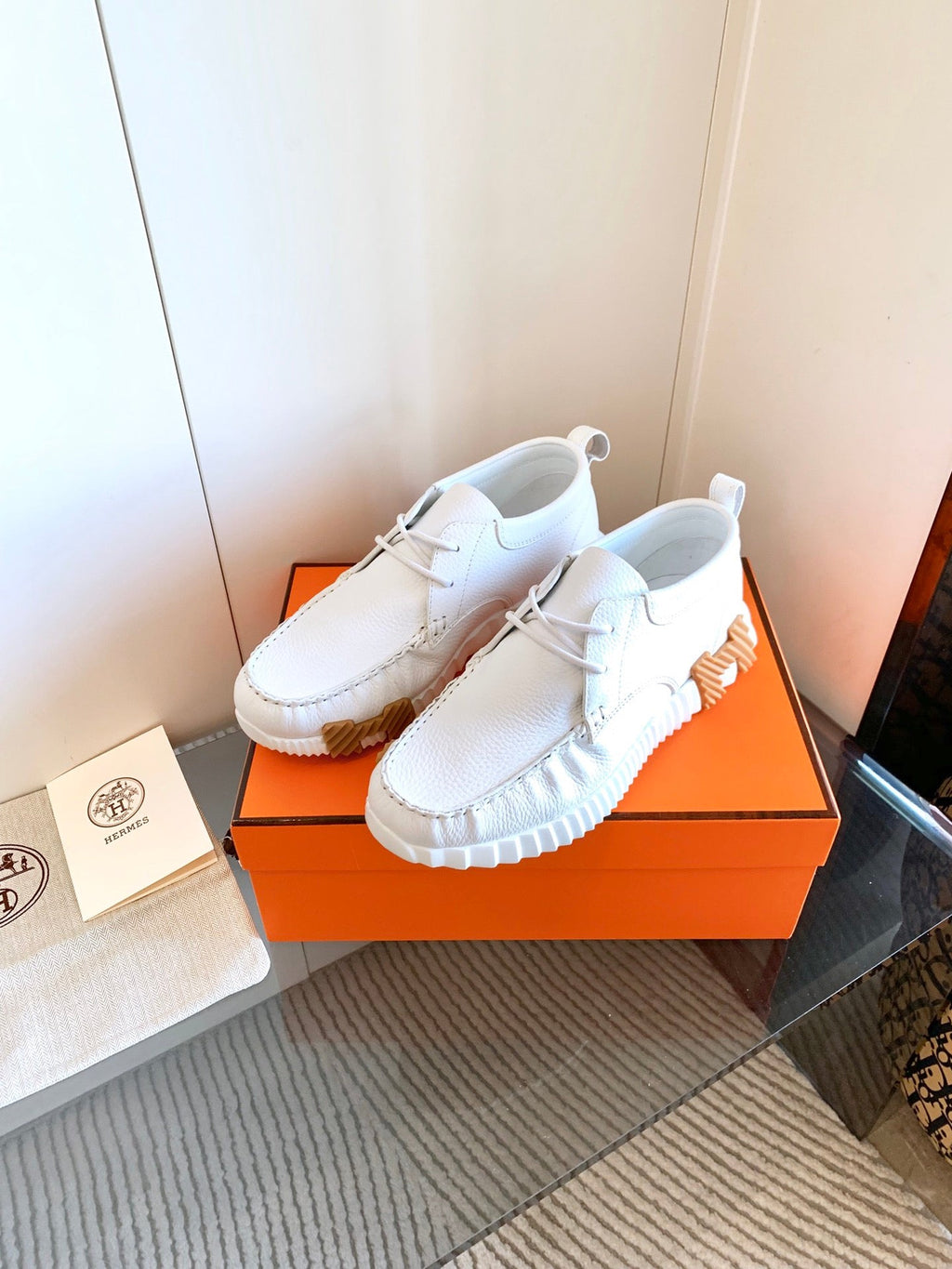 HM Increase Sneaker In White Cowhide 993282