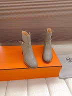 HM Frenchie 50 Ankle Boot Taupe Gray Cowhide 464341
