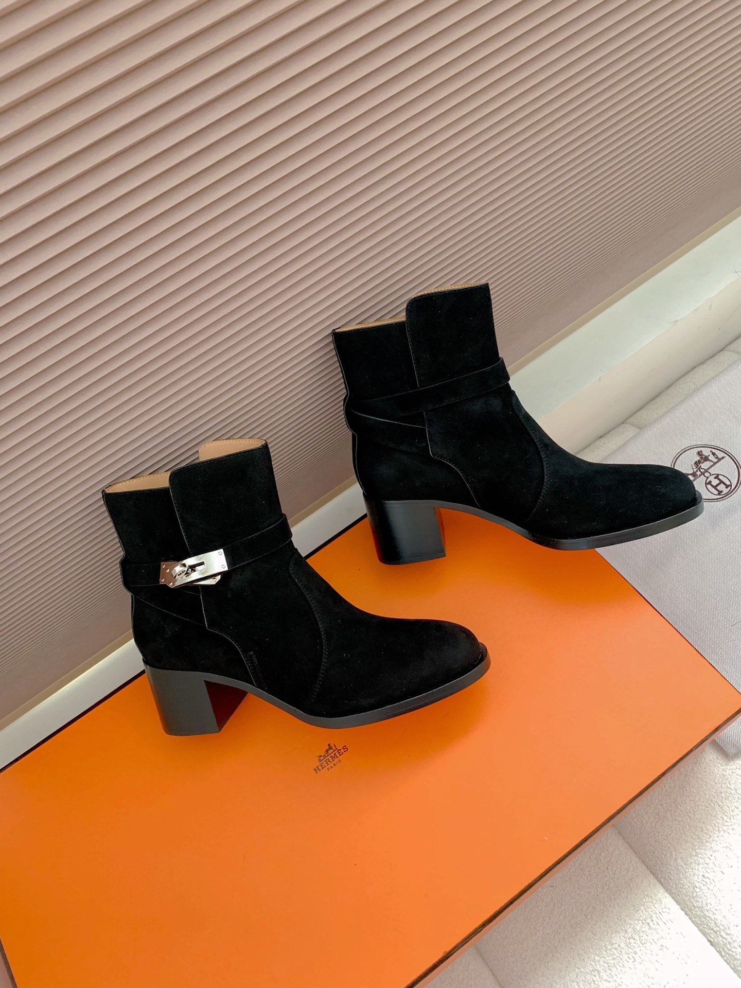 HM Frenchie 50 Ankle Boot Blue Charcoal Suede 464343