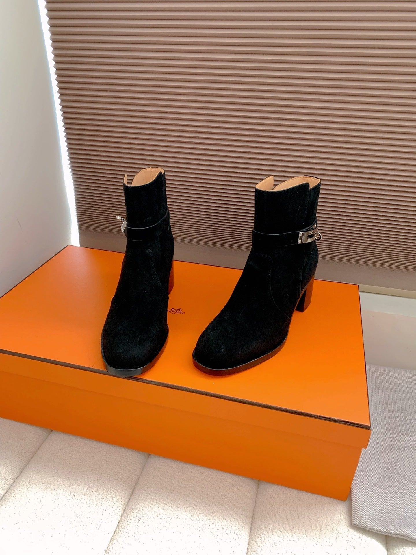 HM Frenchie 50 Ankle Boot Blue Charcoal Suede 464343