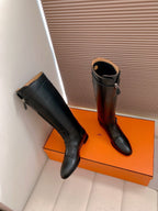 HM Riding Boots Black Cowhide 464356