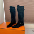 HM Riding Boots Black Suede 464361