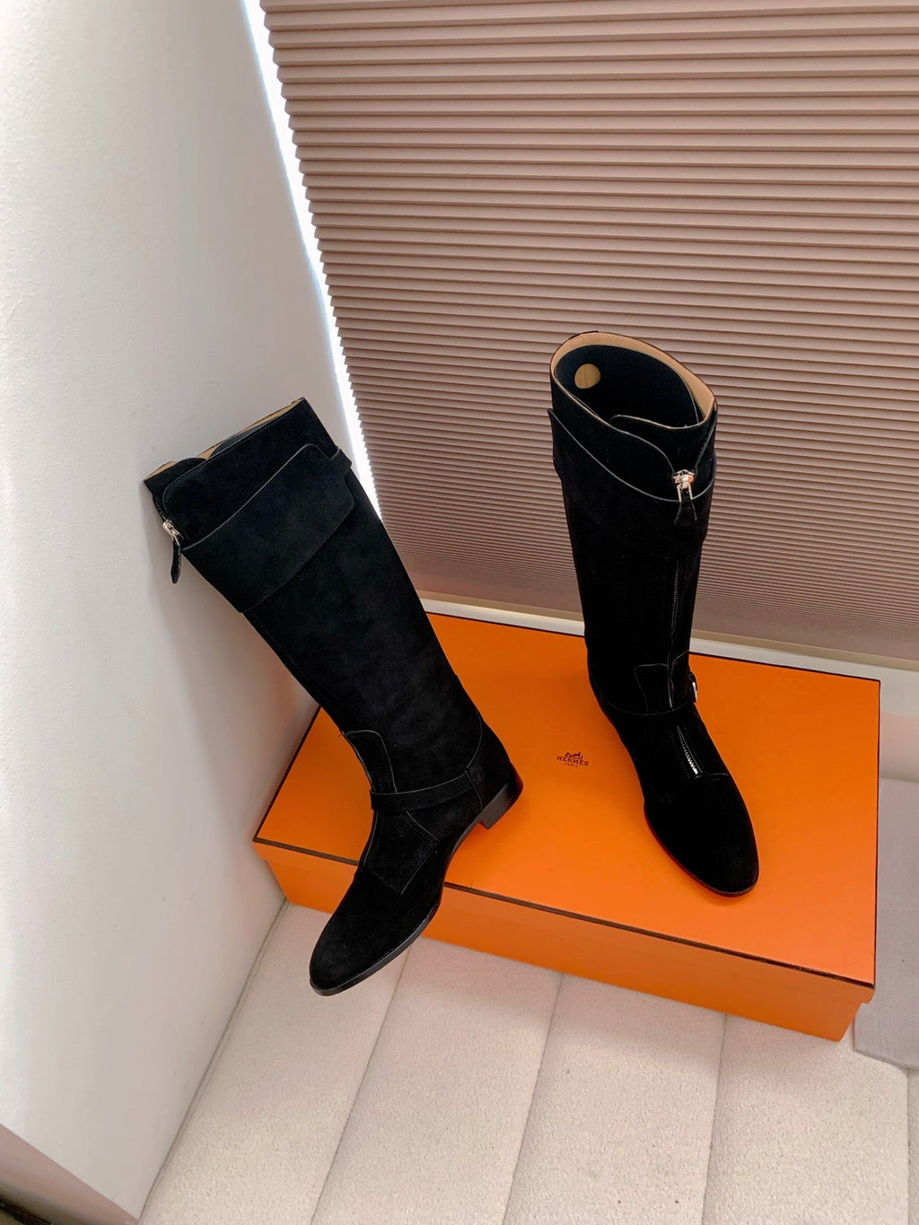 HM Riding Boots Black Suede 464361