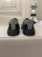 CD B23 SLIP ON BLACK CALFSKIN AND BEIGE FABRIC