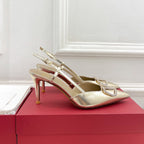 vlogo slingback pump 80 gold metalic calfskin