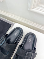 DAD SANDAL MULE IN BLACK SUEDE