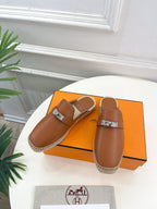 HM Feria Espadrille 20mm Brown Calfskin And Handwoven Hemp Rope 967990