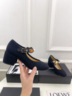 CC High Mary Janes 55mm Black Wool Tweed And Fabric 948815