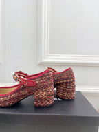CC High Mary Janes 55mm Colorful Wool Tweed And Fabric 948821