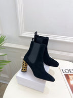 CD Icon Heeled Ankle Boot 80mm Black Suede