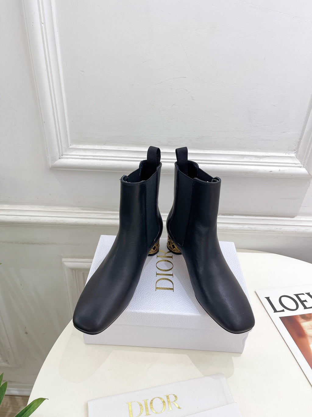 CD Icon Heeled Ankle Boot 40mm Black Calfskin