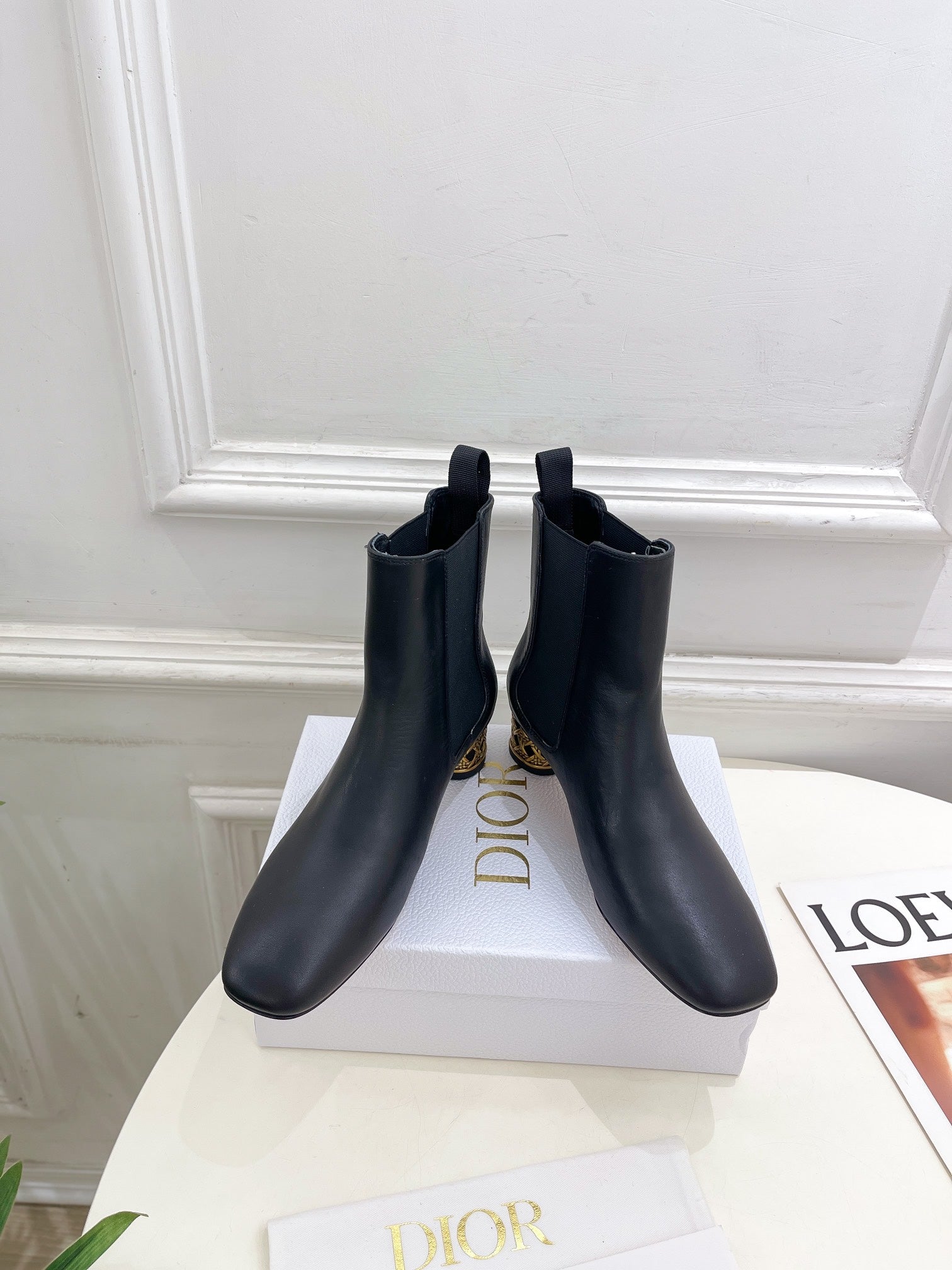 CD Icon Heeled Ankle Boot 40mm Black Calfskin