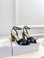 CD Icon Heeled Sandal 80mm Black Calfskin