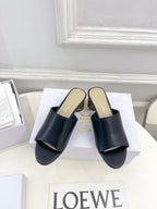 CD Icon Heeled Slide 40mm Black Calfskin