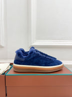 LP Tennis Walk Sneaker In Navy Blue Suede Lined With Wool Fleece  988268