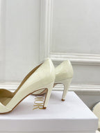 CD 25 Pump High Heels White Patent Leather 307418