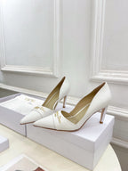 CD 25 Pump High Heels White Calfskin 307421