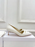 CD 25 Pump High Heels White Calfskin 307421