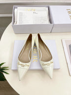 CD 25 Pump Flat White Patent Leather 307413