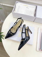 CD 25 Slingback Heel Black Patent Leather 307428