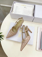 CD 25 Slingback Heel Pink Nude Patent Leather 307435