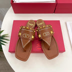Plaster Caster Buffalo Thong Sandal Tan Calfskin And Cowhide 307477