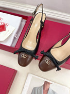Valet Du Roi Slingback Pumps 60mm Black Brown Goatskin 307478