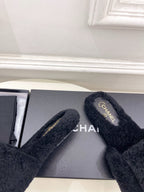 CC 25s Logo Slippers Black Wool GHW 435265