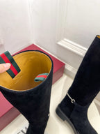 Gucci 25???? hight boots black suede 435368