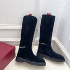 Gucci 25???? hight boots black suede 435368