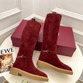 Gucci 25???? hight boots wine red suede 435368