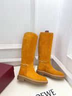 Gucci 25???? hight boots mustard yellow suede 435370