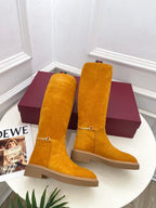 Gucci 25???? hight boots mustard yellow suede 435370