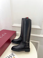 Gucci 25???? hight boots black calfskin 435372