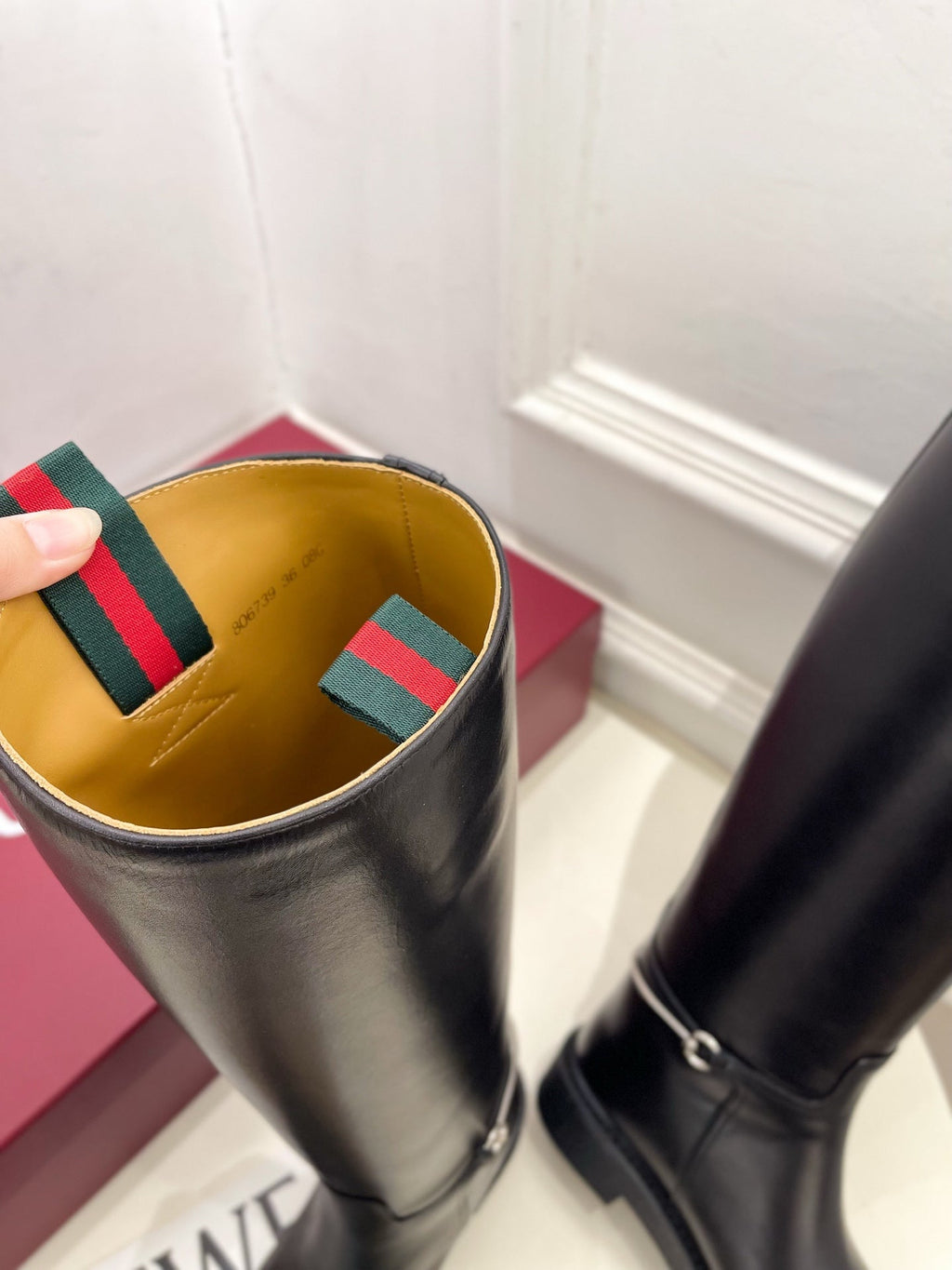 Gucci 25???? hight boots black calfskin 435372