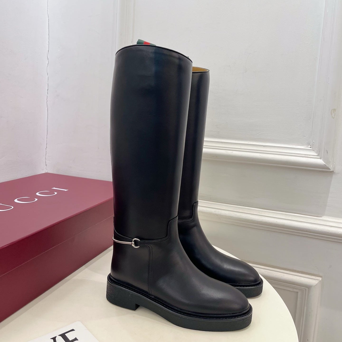 Gucci 25???? hight boots black calfskin 435372