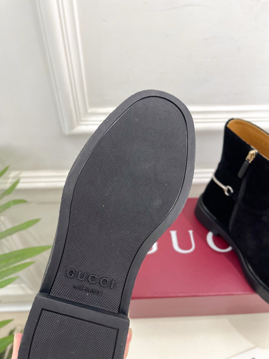 Gucci 25???? horsebit ankle boots black suede 435374
