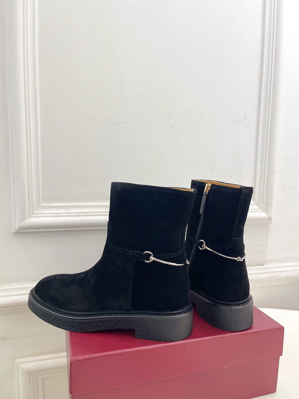 Gucci 25???? horsebit ankle boots black suede 435374